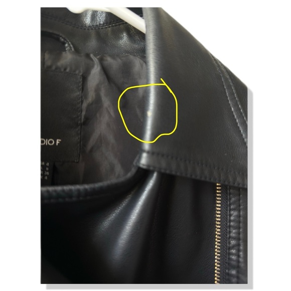 Studio Black Leather Jacket with Gold Accents - Picture 2 of 3